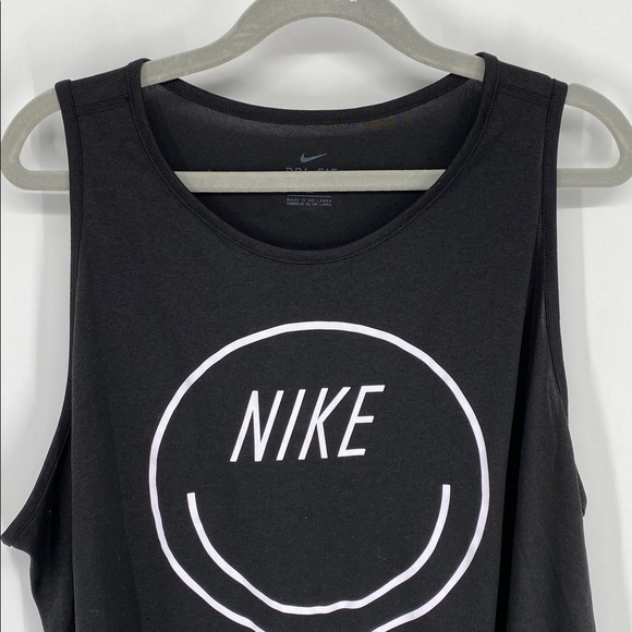 Nike Black Sleeveless Top with White Happy Face Women’s Size 2X - Picture 3 of 8